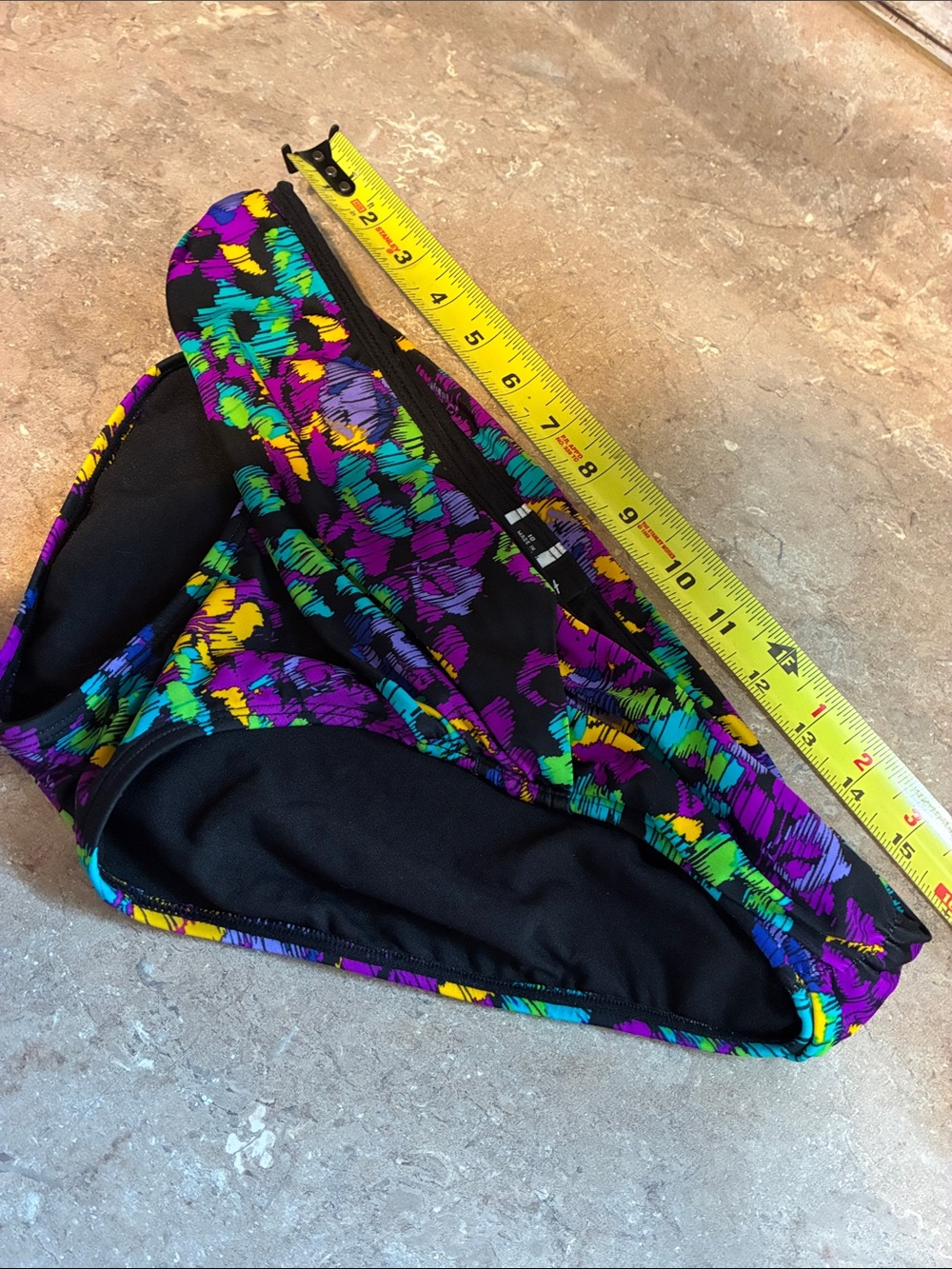 Allen B Vibrant Floral Tankini Set in Purple, Teal & Yellow Top- 12 Bottom- 10 - Picture 11 of 14